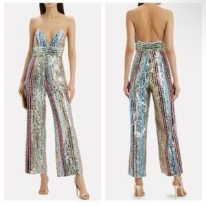 SAYLOR Jojo Sequin Jumpsuit XS V-Neck